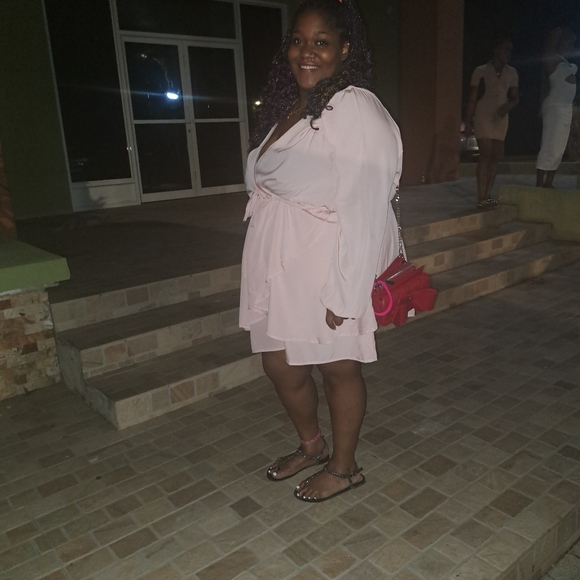 Wrap Front Frill Long Sleeve Romper - Picture 3 of 3